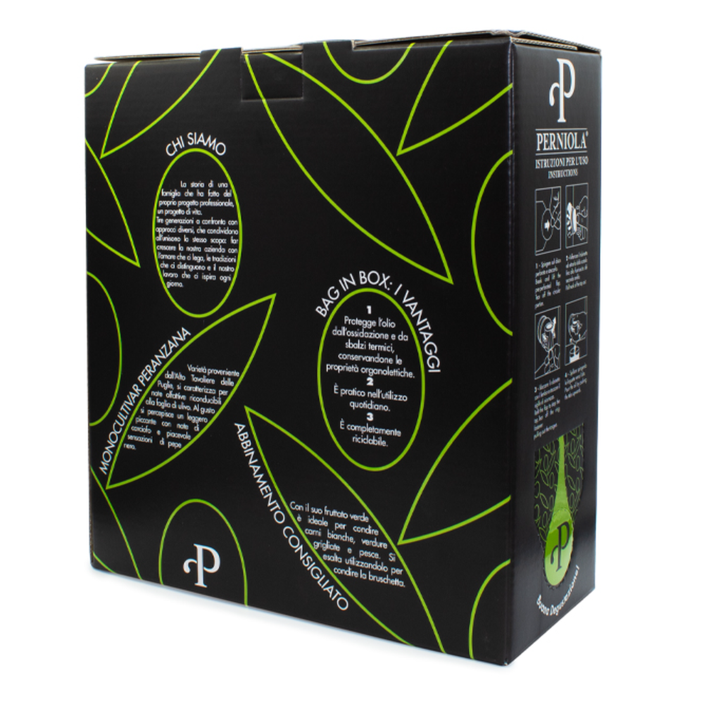 Olio EVO Bag-in-Box da 5 Litri - Monocultivar Peranzana