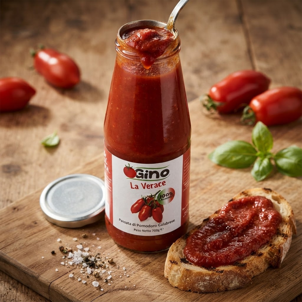 8,4Kg di Passata di Pomodoro Calabrese "Gino la Verace" - 12 Pezzi da 700g