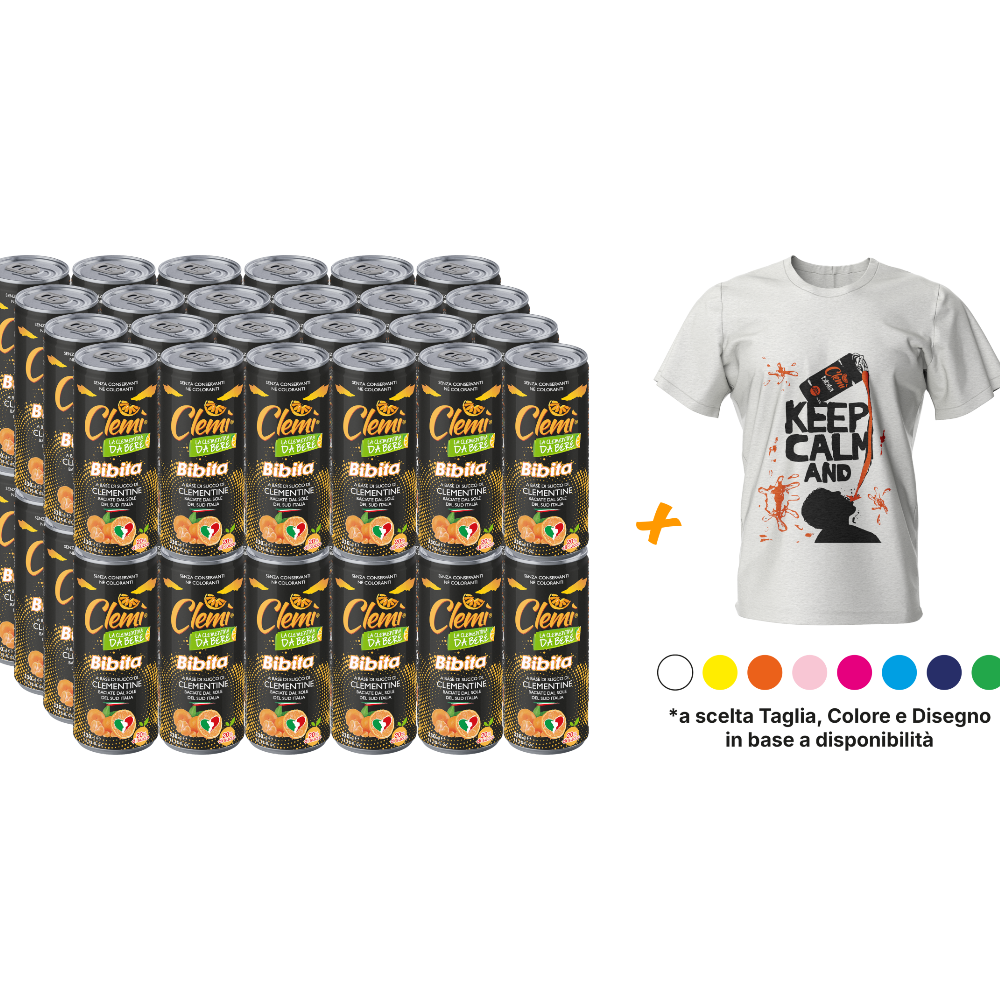 Bibita Clemì - 48 Lattine Classiche da 33cl + T-Shirt 