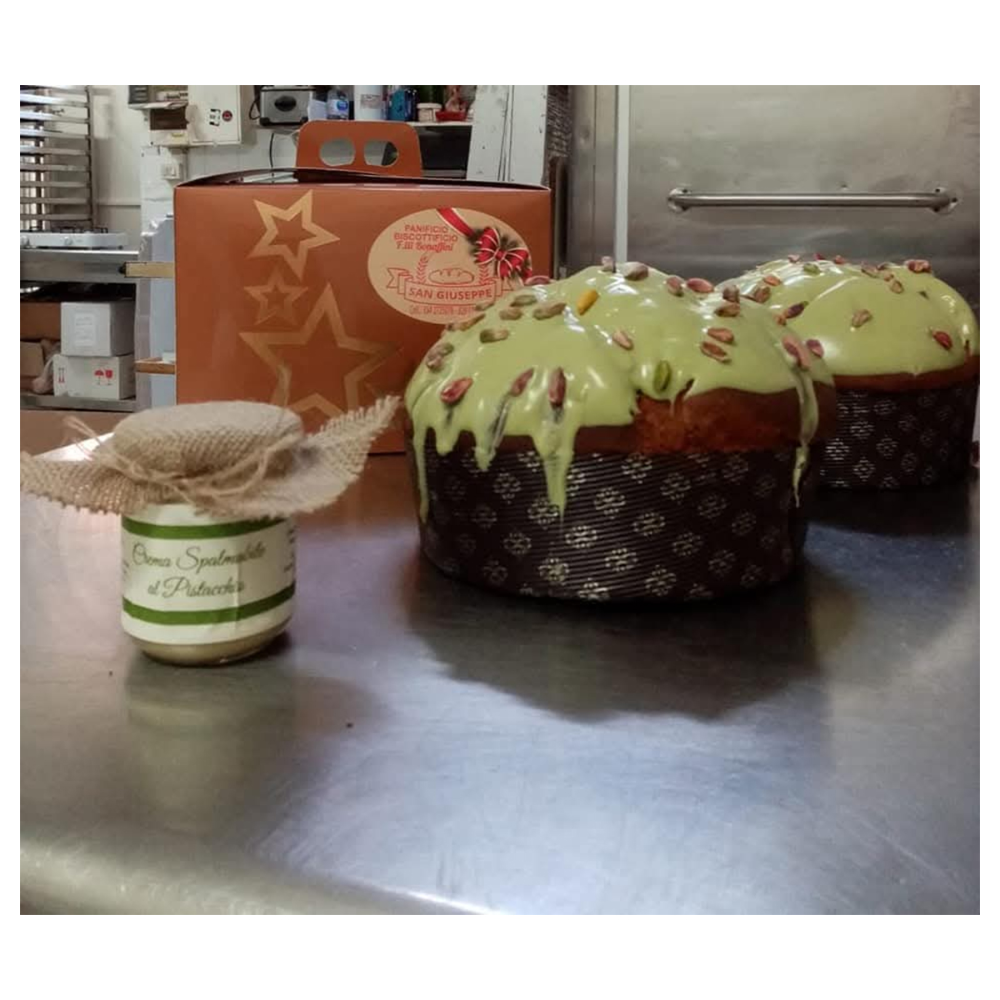 Panettone artigianale glassato al pistacchio