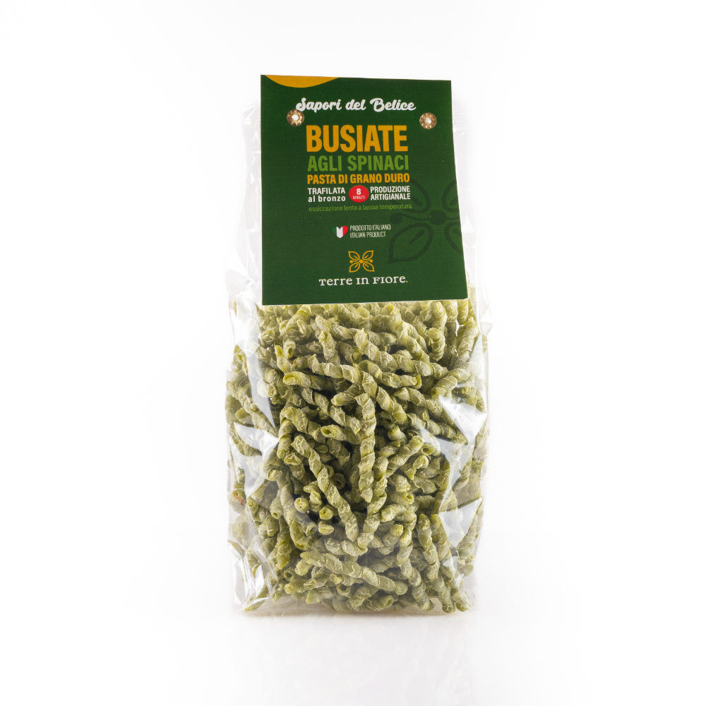 Busiate agli Spinaci, Pasta di Semola di Grano Duro - 500g