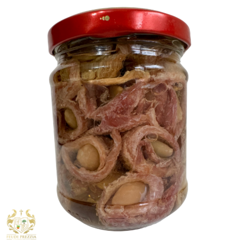 Filetti di Acciughe Arrotolate con Mandorle - 200g 