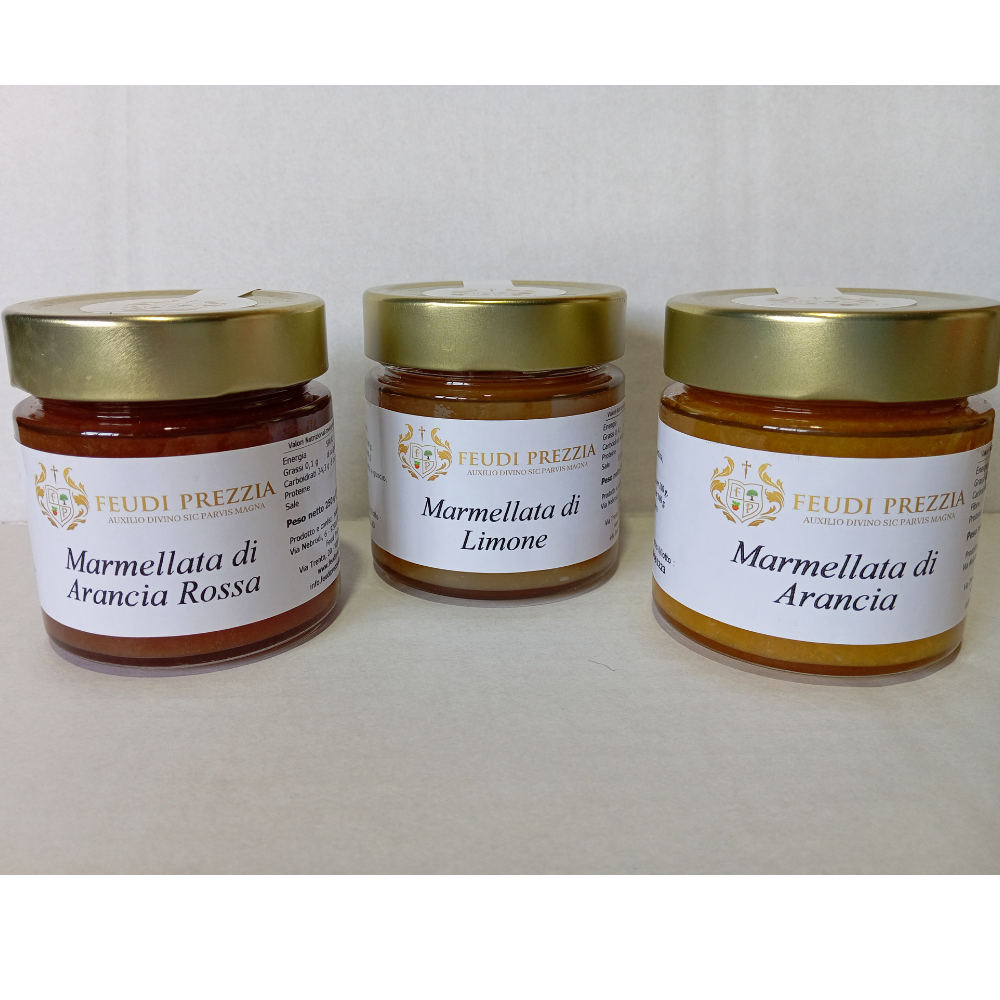 Box di Marmellate di Agrumi di Ribera (Arancia, Limone e Mandarino) - 3 Barattoli da 250g