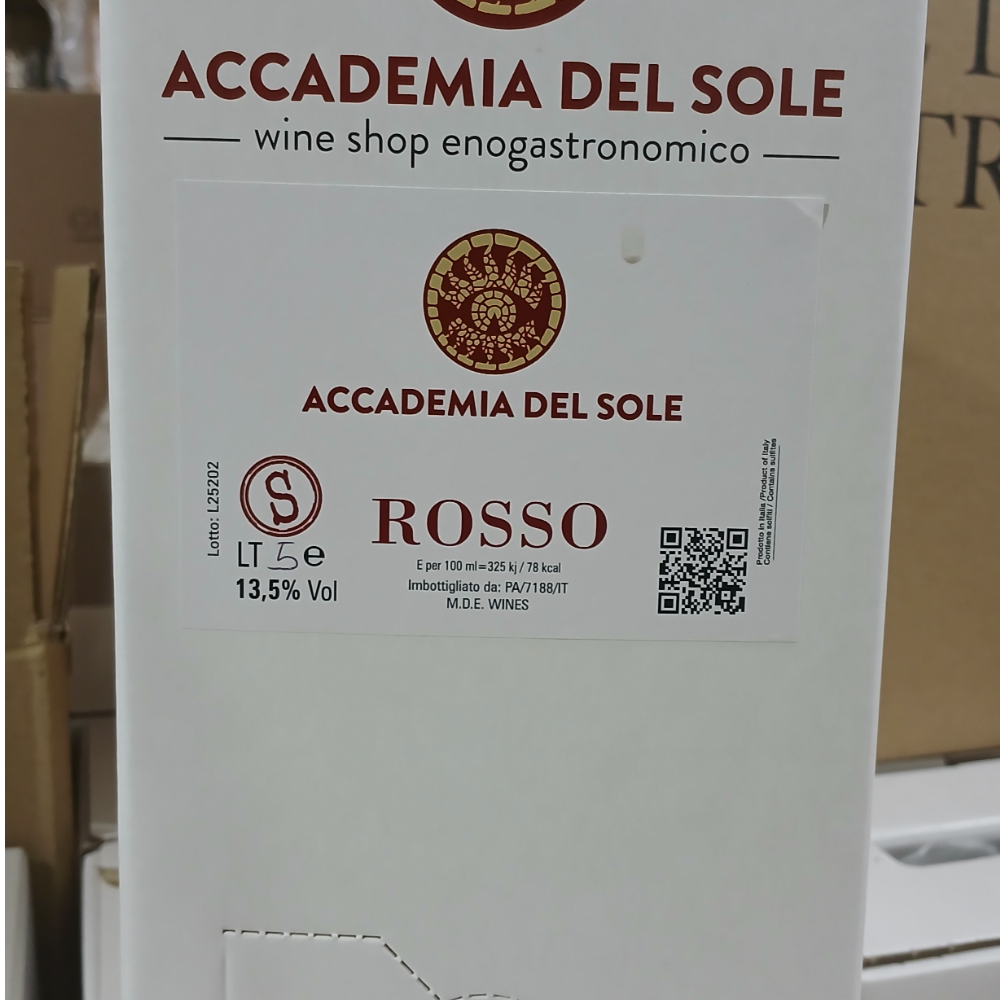 Vino Rosso Syrah - Bag in Box da 5 Litri