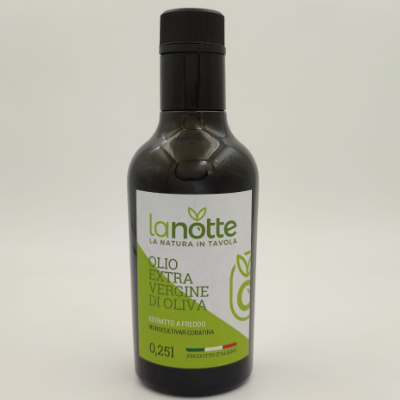 Olio EVO di Olive 100% Italiane della varietà Mono Cultivar Coratina "La Notte" - 0.25L