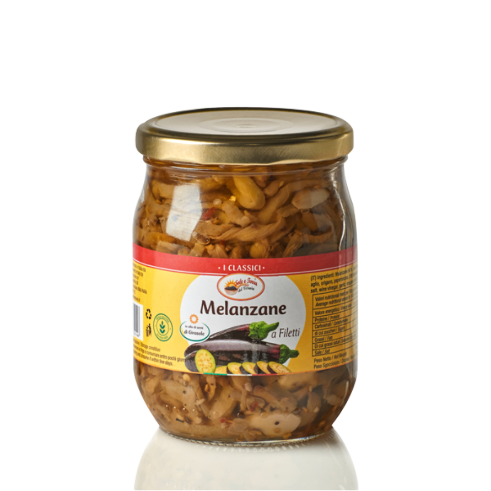 Melanzane a Filetti in Olio di Semi di Girasole - 12 Pezzi da 580g