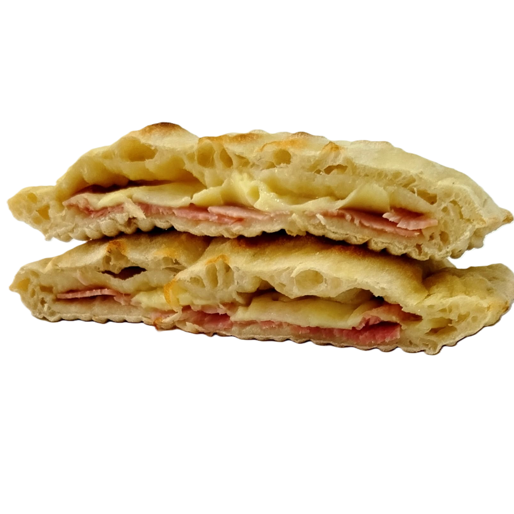 Focacce Ripiene con Prosciutto Cotto e Mozzarella - 12 Pezzi (4 focacce per confezione)