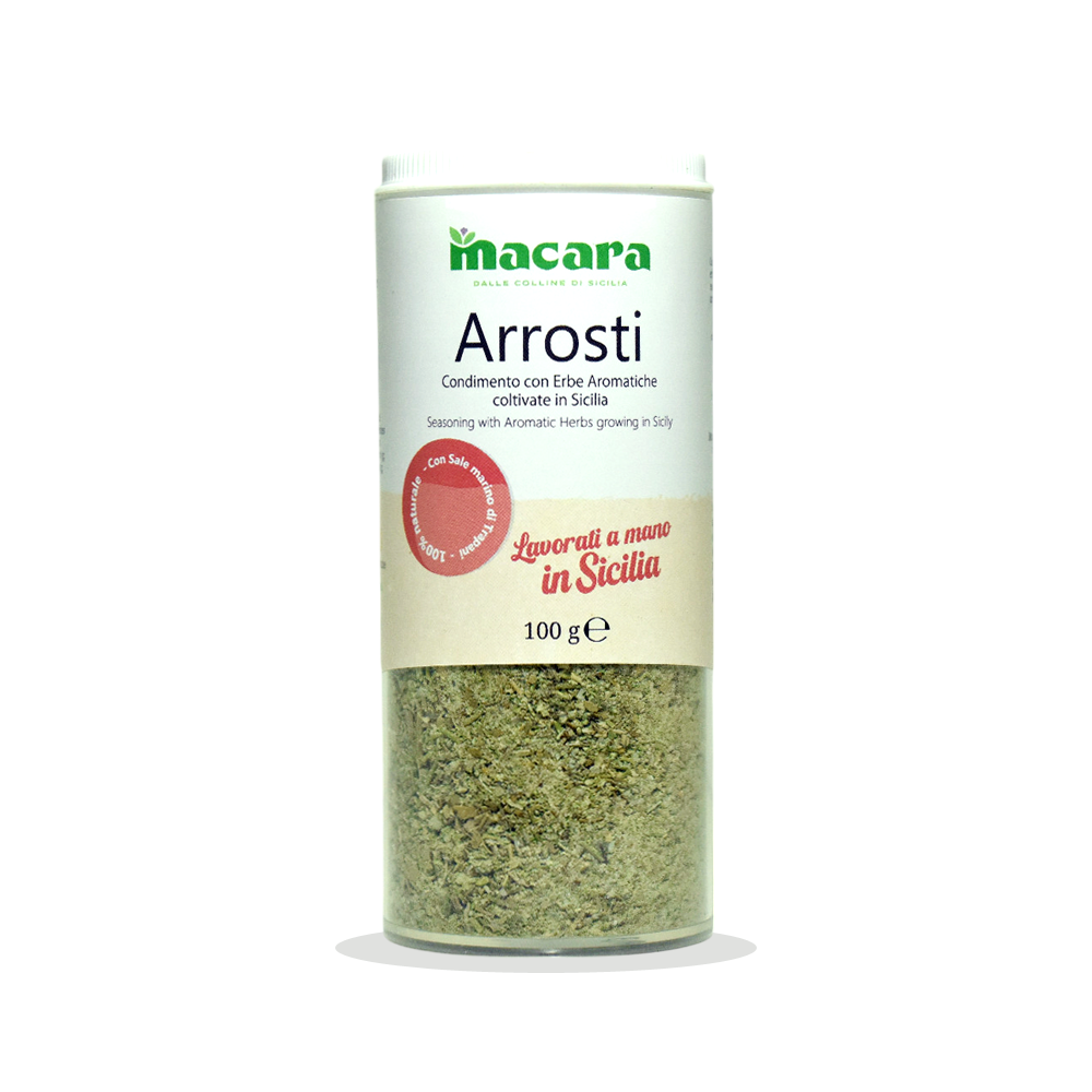 Condimento a Base di Erbe Aromatiche Siciliane per Arrosti (con Dosatore) - 100gr
