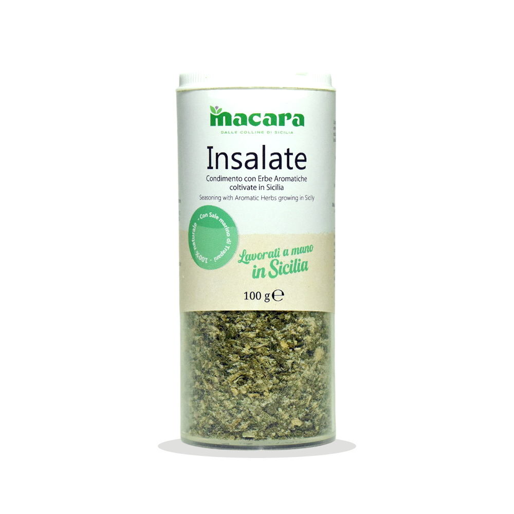 Condimento a Base di Erbe Aromatiche Siciliane per Insalata con Dosatore - 100gr