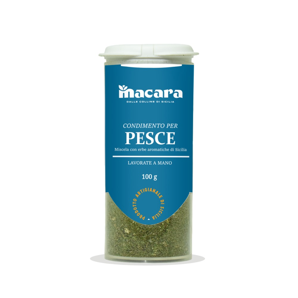 Condimento di Erbe Aromatiche Siciliane per Pesce con Dosatore - 90gr