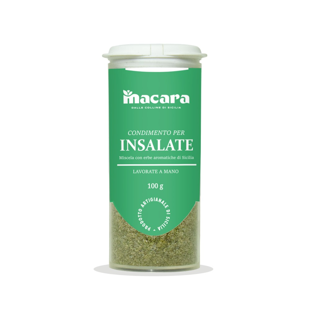 Condimento a Base di Erbe Aromatiche Siciliane per Insalata con Dosatore - 100gr