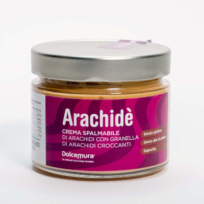Crema Spalmabile Artigianale al Burro di Arachidi con Granella di Arachidi - Senza Glutine e senza Lattosio - 300g
