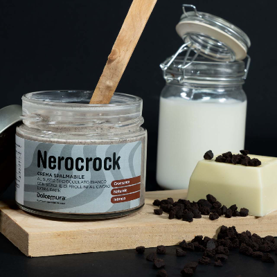 Crema Spalmabile Artigianale al Cioccolato Bianco con Frollini al Cacao - 250g