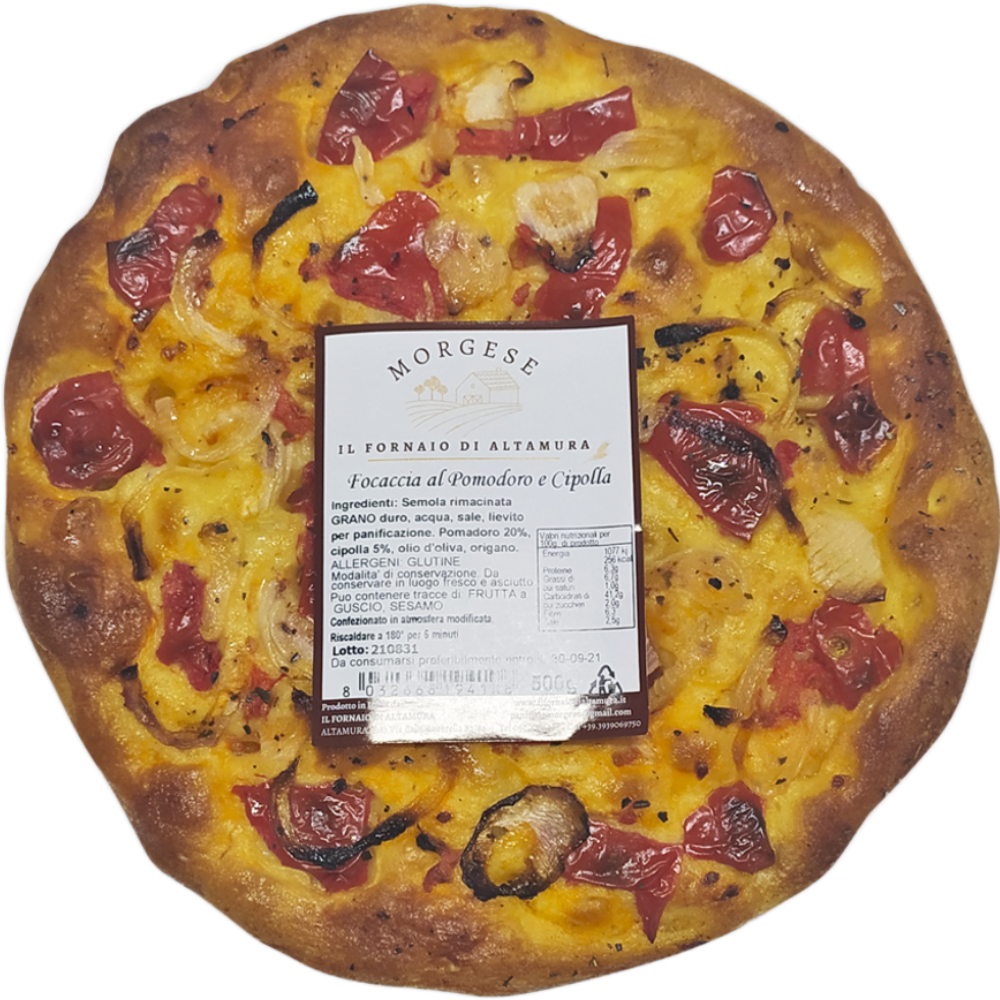 Focaccia Pugliese Pomodoro e Cipolla - 10 Pezzi da 500g