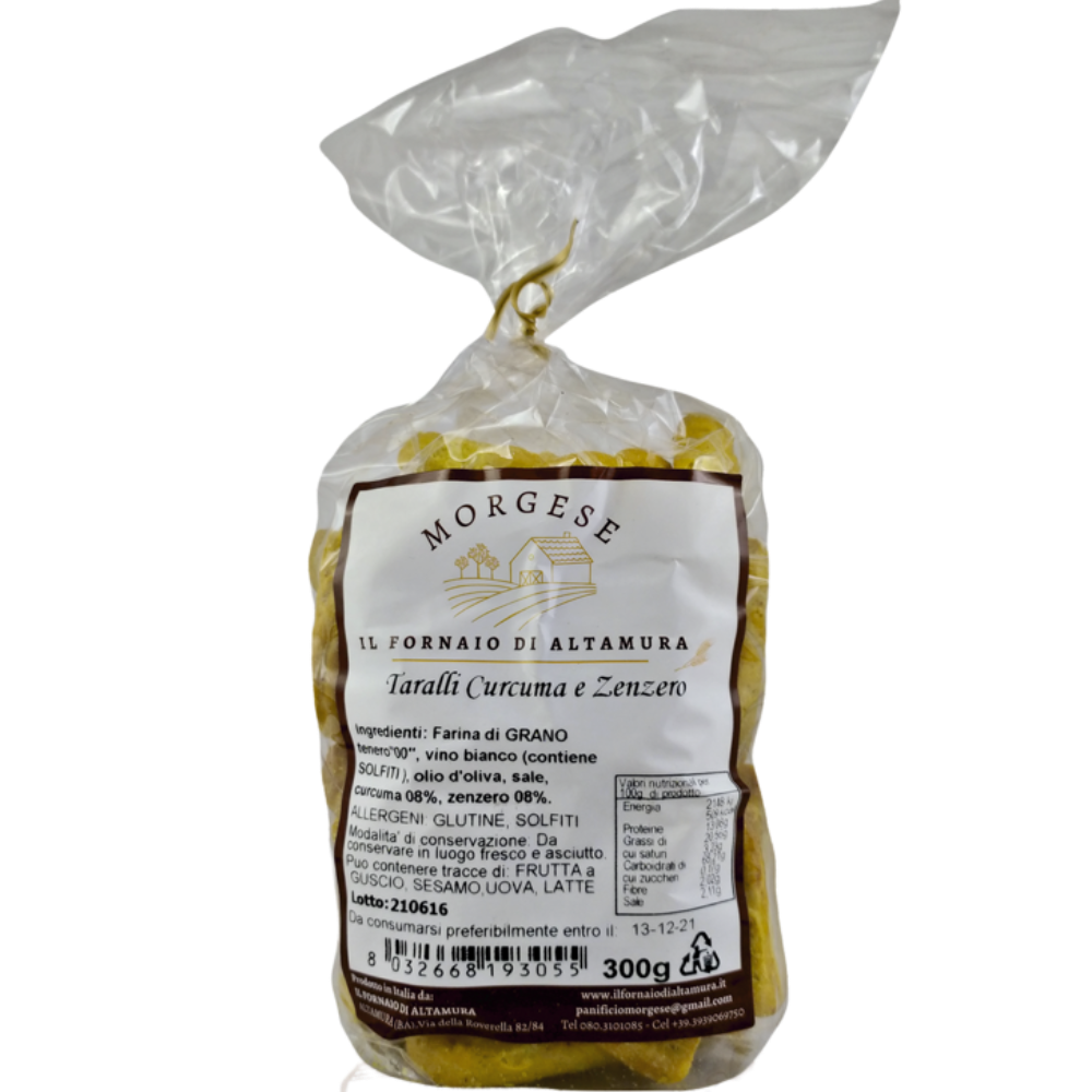 Taralli Pugliesi alla Curcuma e Zenzero - 300g