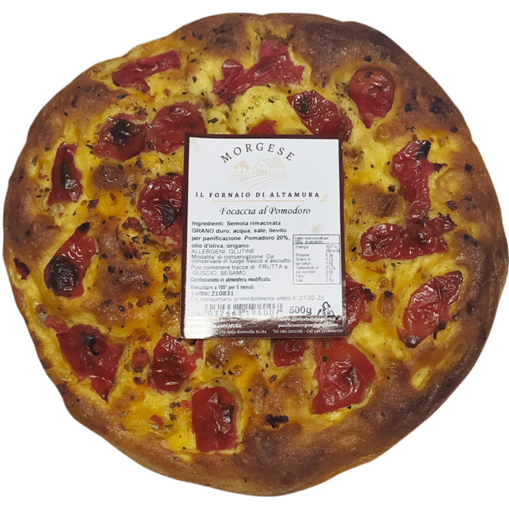 Focaccia Pugliese al Pomodoro - 10 Pezzi da 500g