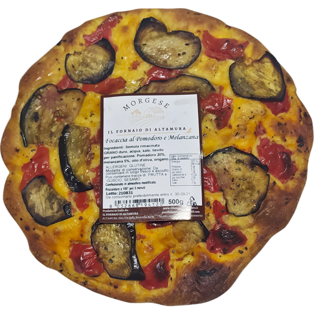 Focaccia Pugliese Pomodoro e Melanzane - 10 Pezzi da 500g