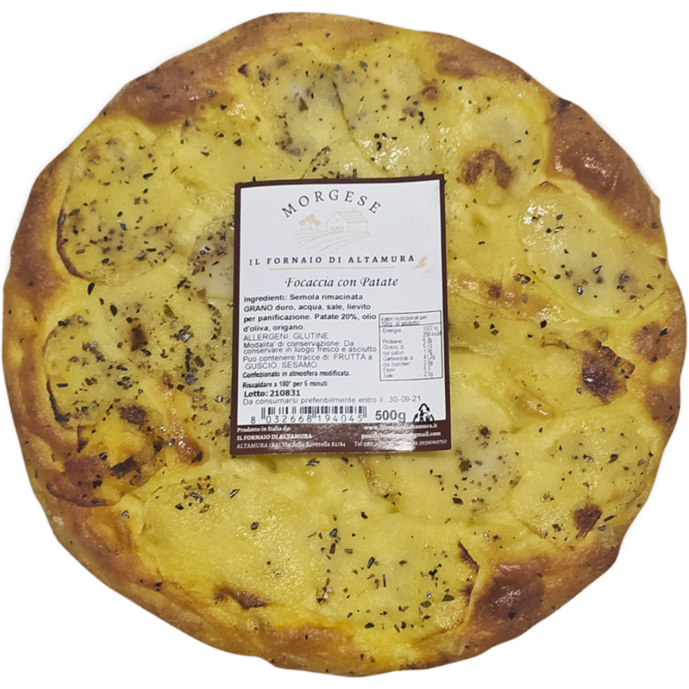 Focaccia Pugliese con Patate - 10 Pezzi da 500g