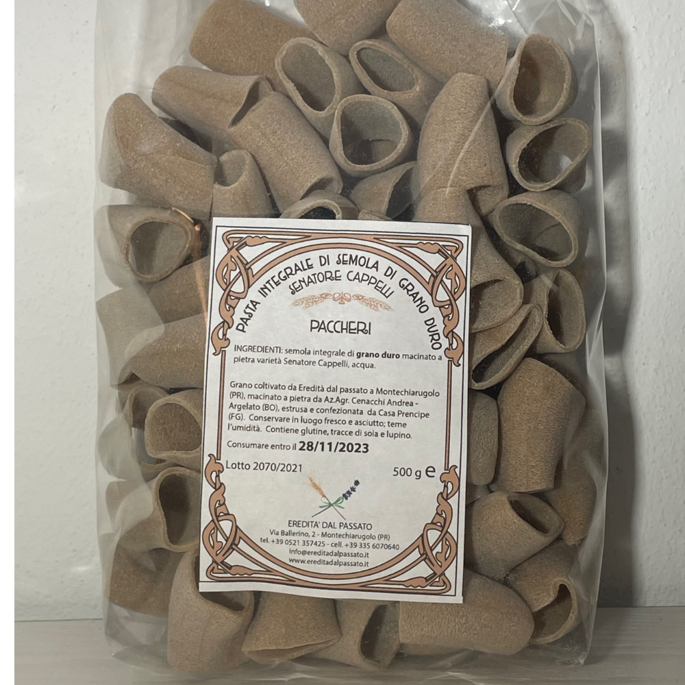 Paccheri con Semola di Grano Duro Integrale Senatore Cappelli