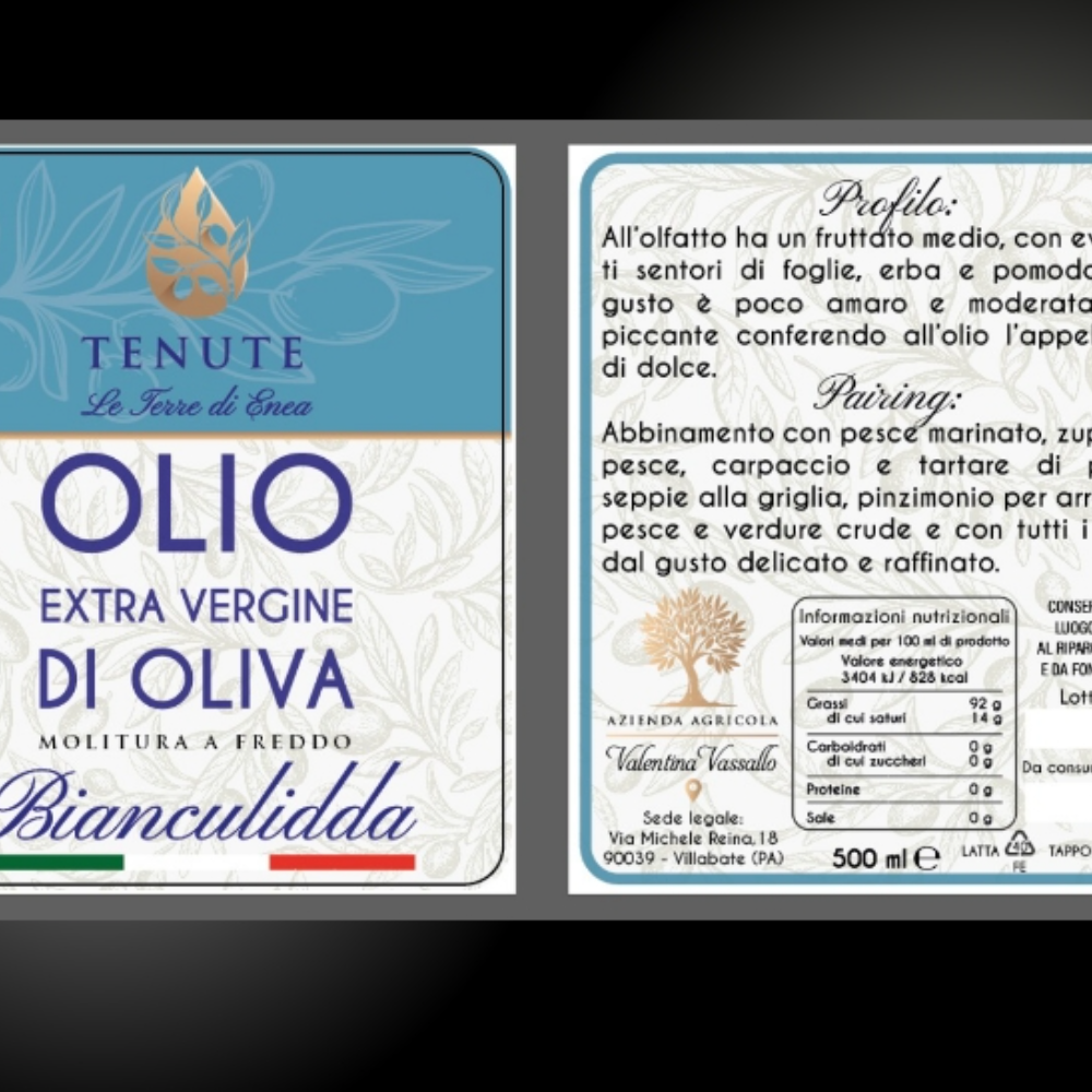 Olio EVO Biologico Siciliano Estratto a Freddo - 1 Litro