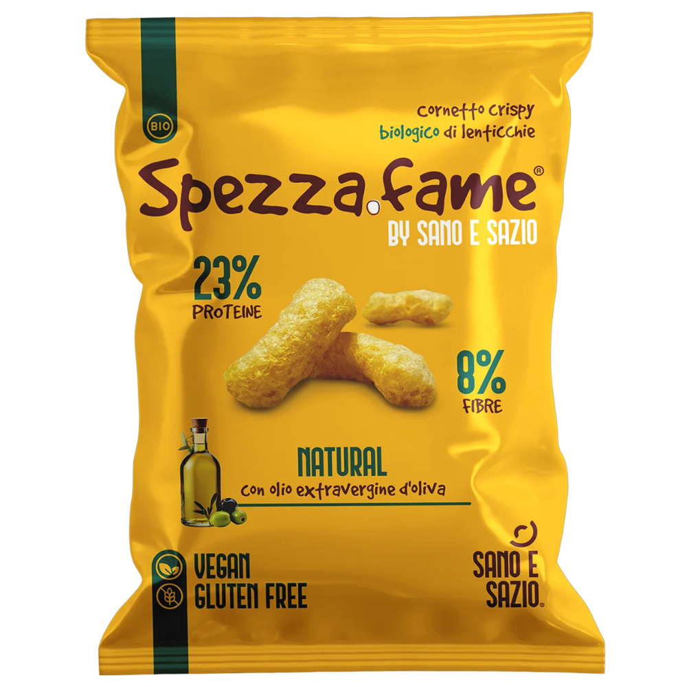 Box da 6 Pezzi di Snack Biologici a Base di Lenticchie con Olio Extravergine d’Oliva "Spezza Fame" - 6 Pezzi da 30g