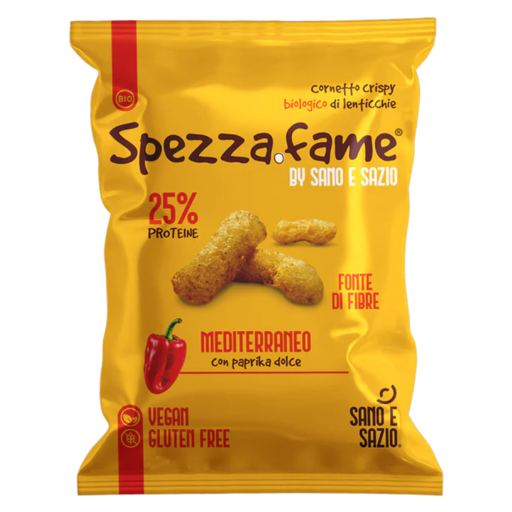 Box da 6 Pezzi di Snack Biologici a Base di Lenticchie con Paprika "Spezza Fame" - 6 pezzi da 30g