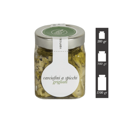 Carciofini a Spicchi Grigliati in Olio EVO - 180g, 580g o 1,7Kg