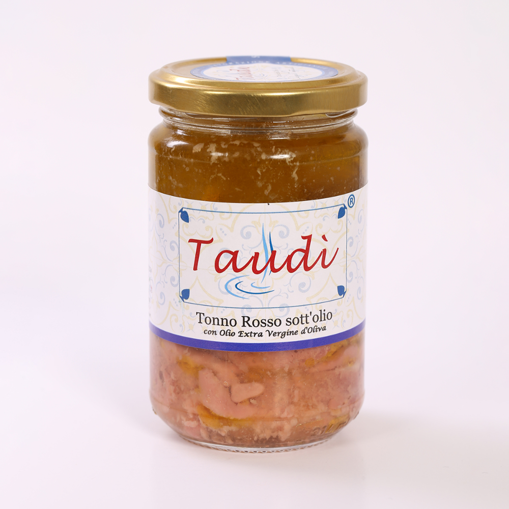 Tonno Rosso in Olio d'Oliva Premium - Gusto intenso e fresco per il tuo piatto - Taudì Conserve in Vetro Conserve Artigianali siciliane 