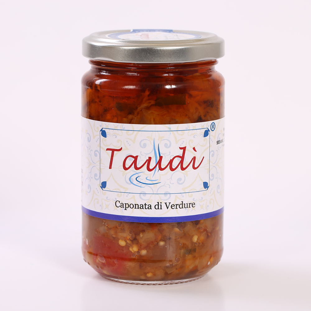  Caponata di Verdure Siciliana in Barattolo Pronta per essere Gustata 