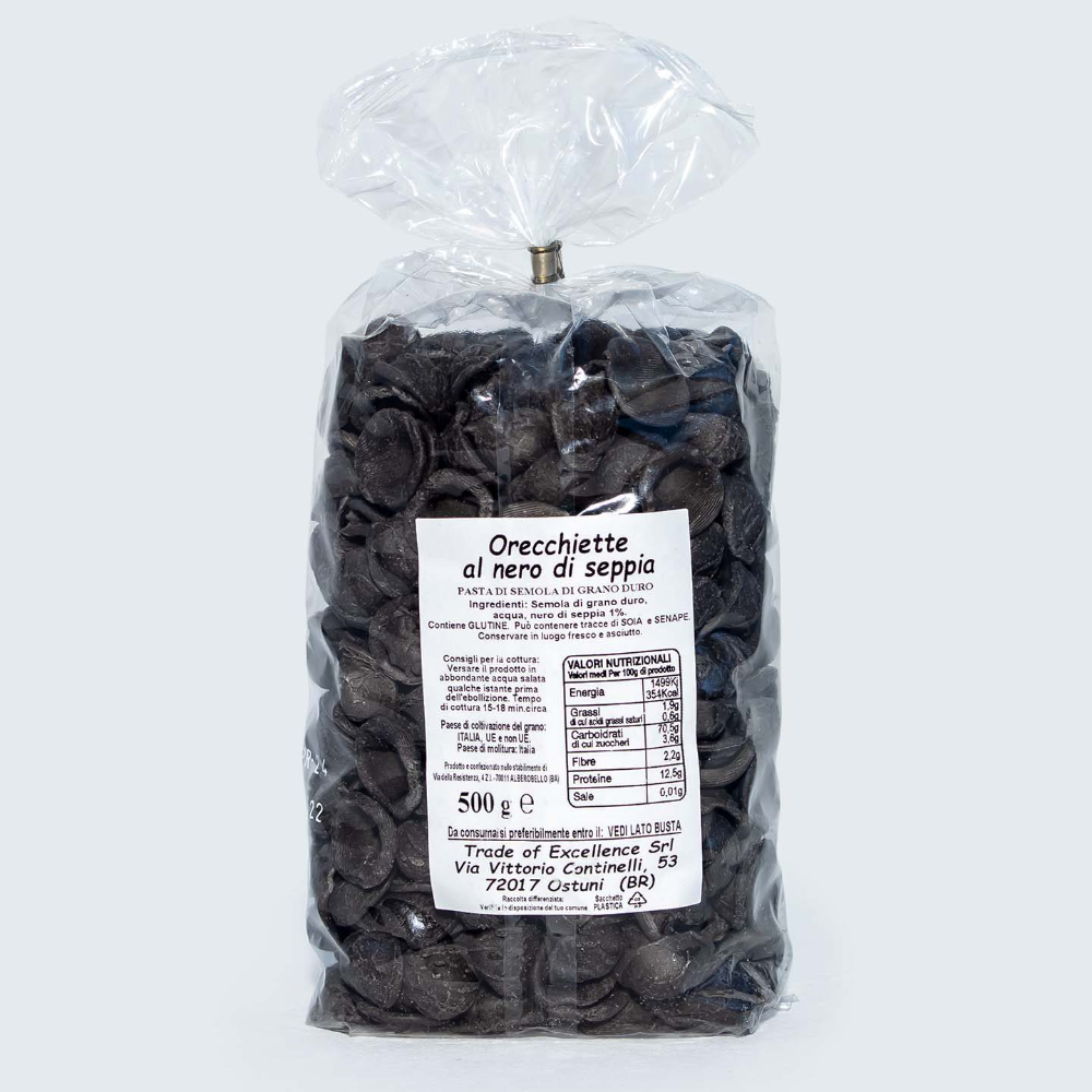 6Kg di Orecchiette al Nero di Seppia - 12 Pezzi da 500g