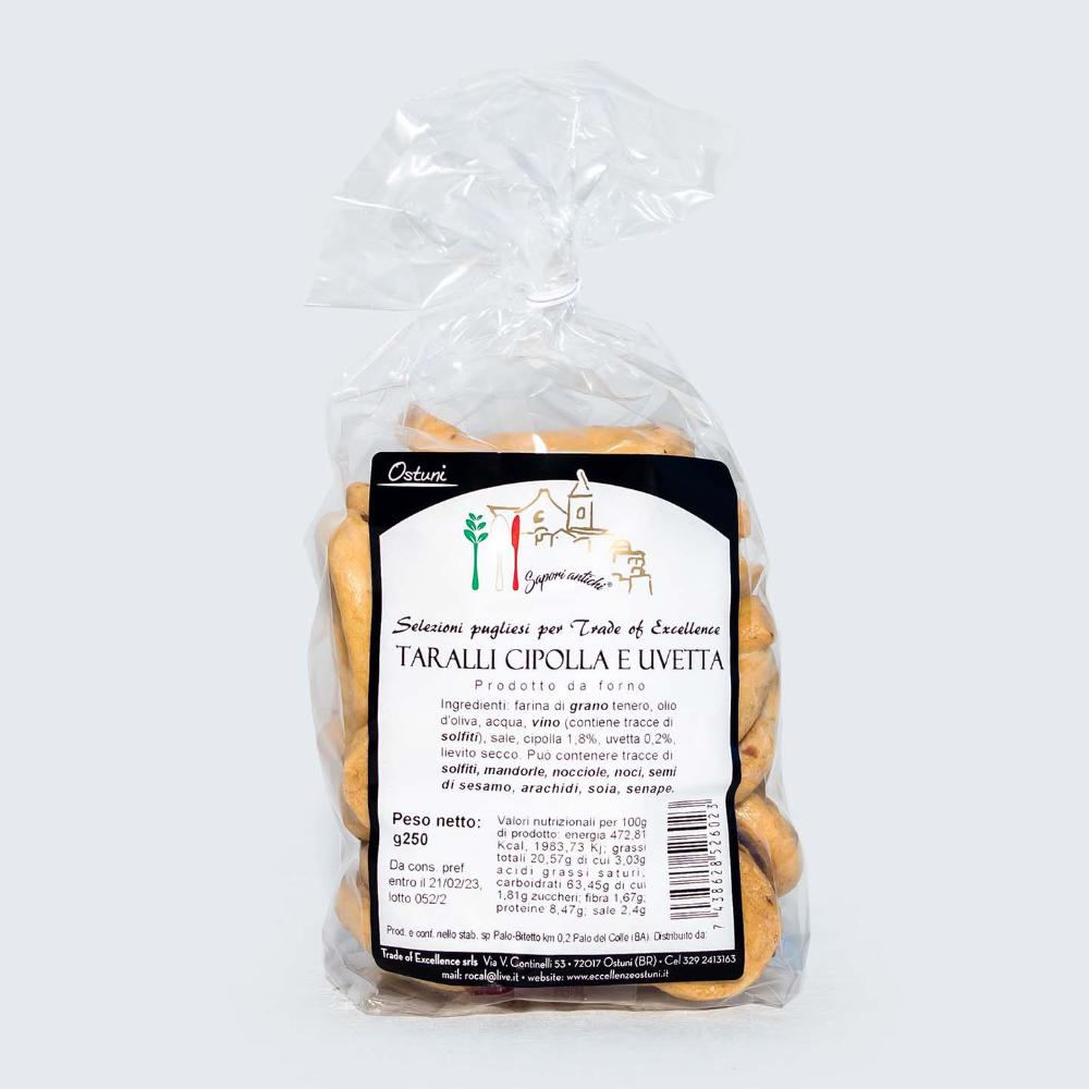 Taralli Pugliesi Cipolla e Uvetta - 250g