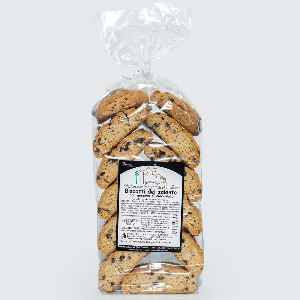 Biscotti Salentini con Gocce di Cioccolato - 500g