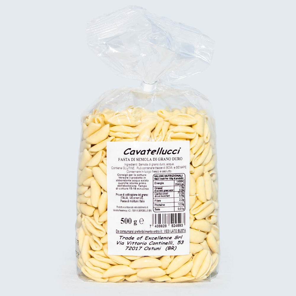 6Kg di Pasta Cavatellucci Pugliesi - 12 Pezzi da 500g