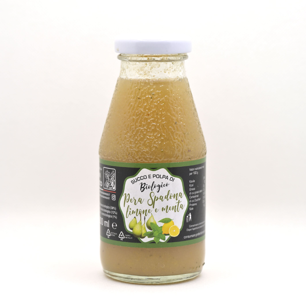 Succo e Polpa di Pera Spadona, Limone e Menta Biologico - 25cl o 50cl