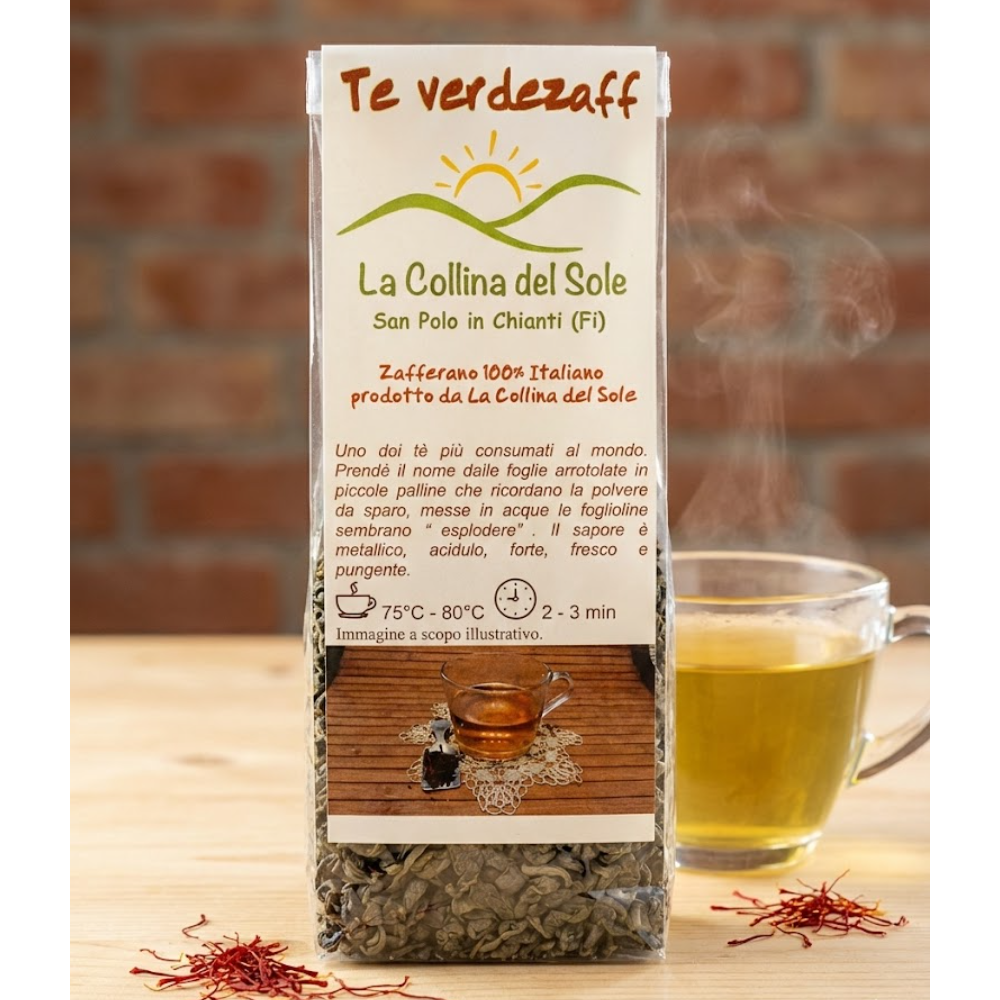 Tè Verde Gunpowder e Zafferano Biodinamico "Tè Verdezaff" - 50g