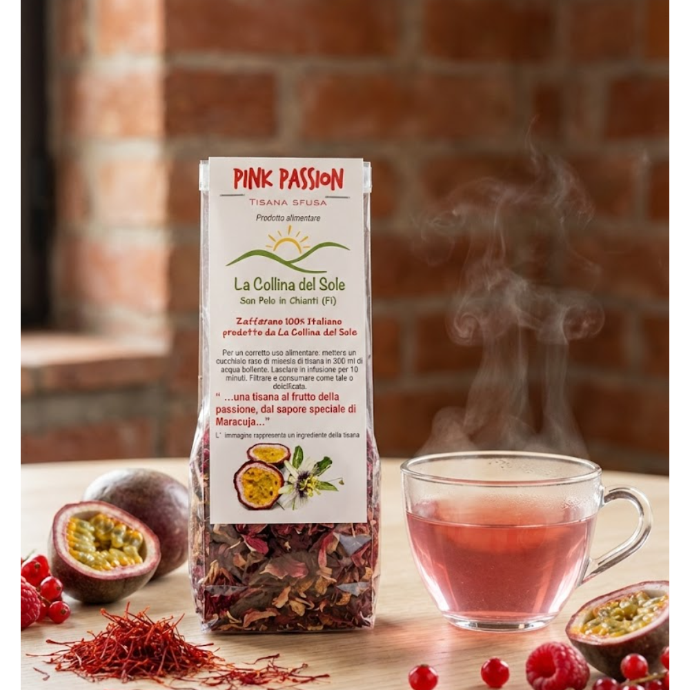 Infuso ai Frutti Rossi e Zafferano Biodinamico "Pink Passion" - 50g