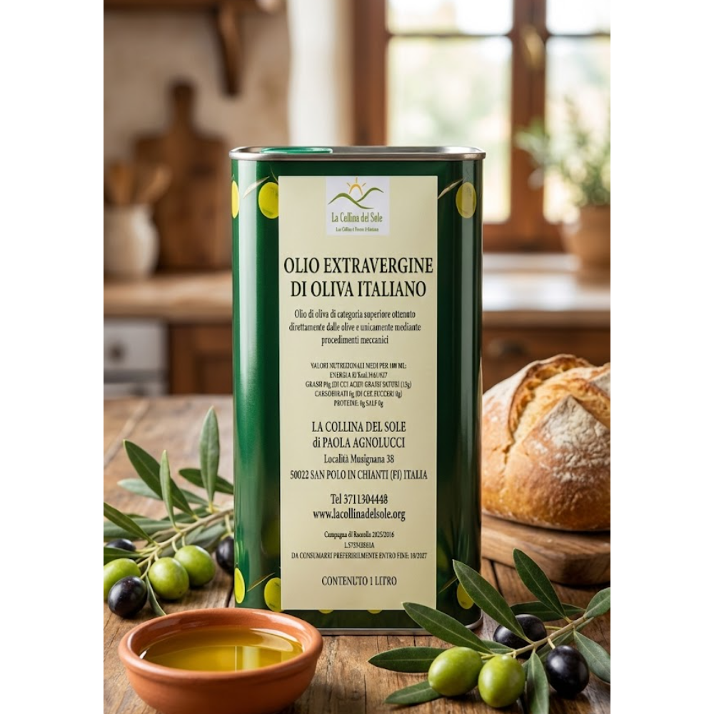 Olio Extravergine di Oliva Biodinamico – La Collina del Sole – Litri 1 – Annata 2025/2026