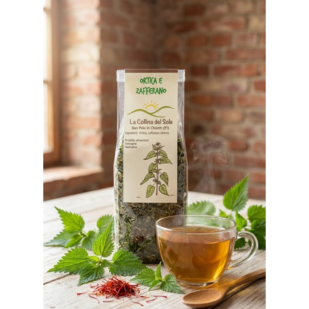Infuso Ortica e Zafferano – Benessere Biodinamico dal Chianti (Tisana Sfusa)