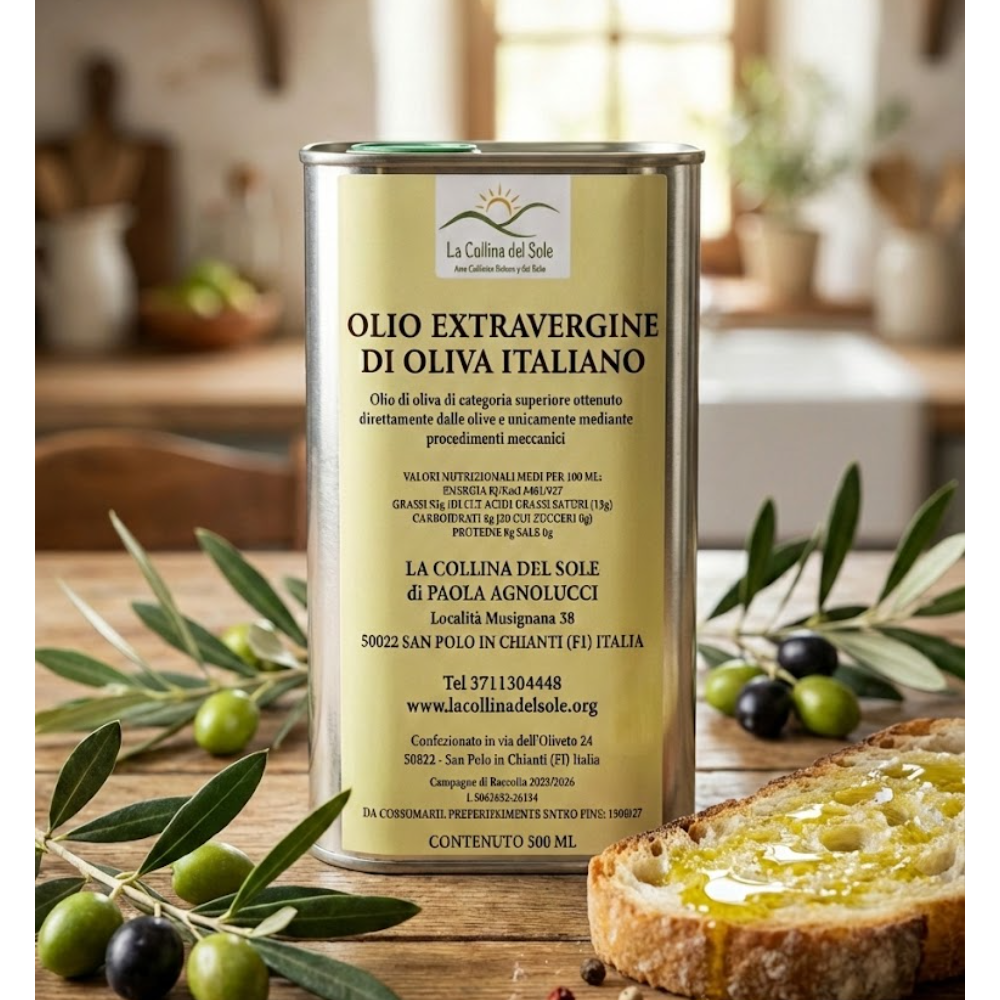 Olio Extravergine di Oliva Biodinamico – La Collina del Sole – 500 Ml – Annata 2025/2026