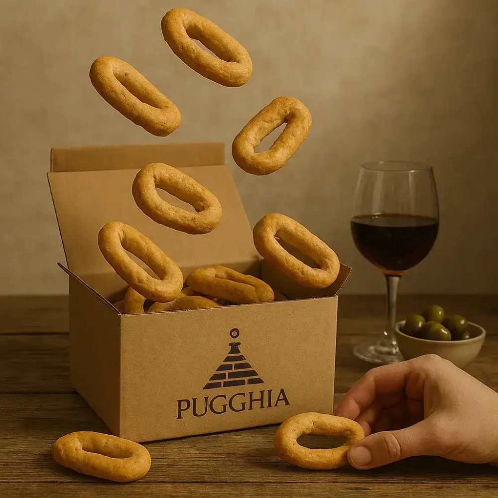 Box Regalo con una Selezione di 6 Gusti di Taralli Pugliesi - 6 Pezzi da 400g
