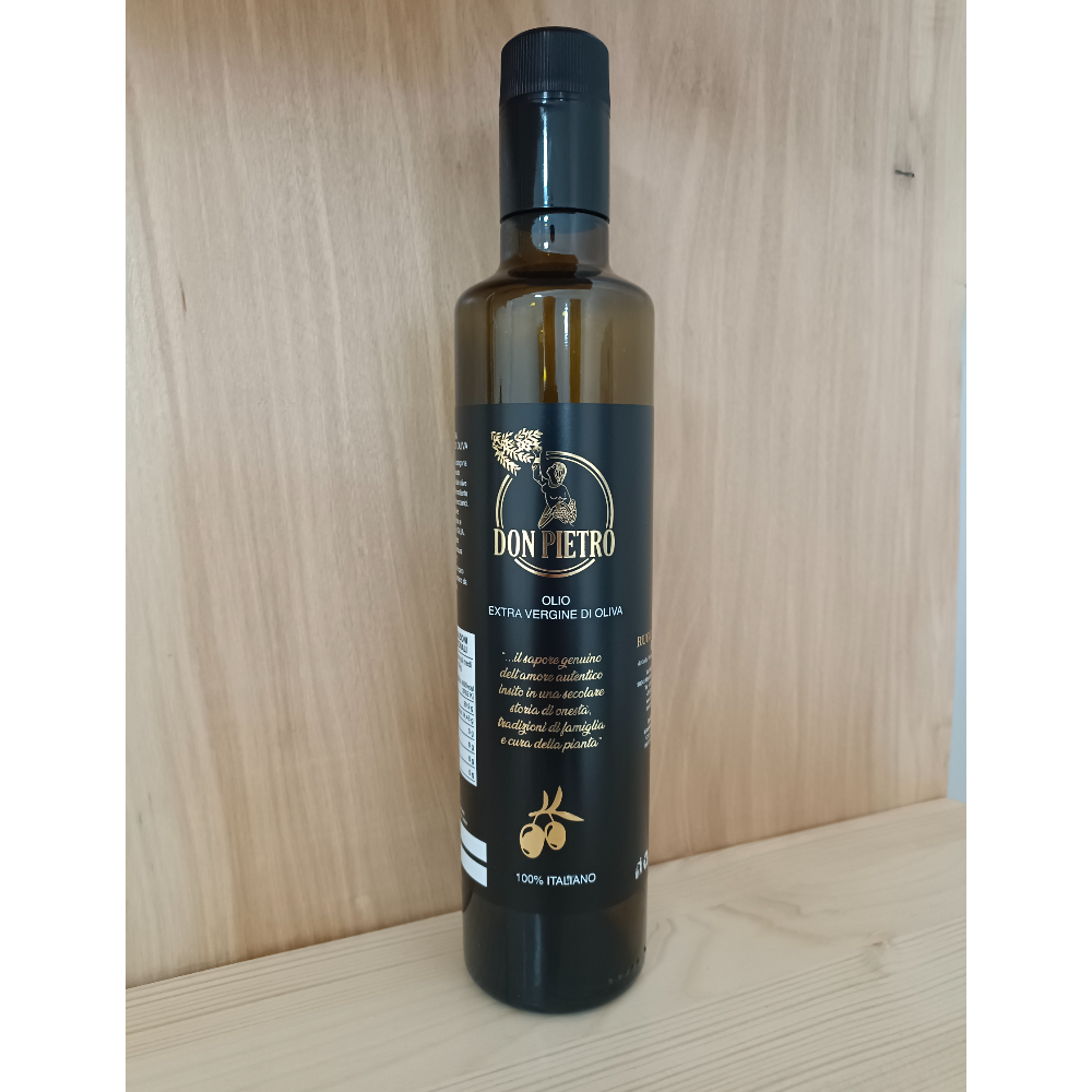 Olio Extravergine di Oliva 100% Italiano "Don Pietro" - Bottiglia da 0.50 Litri