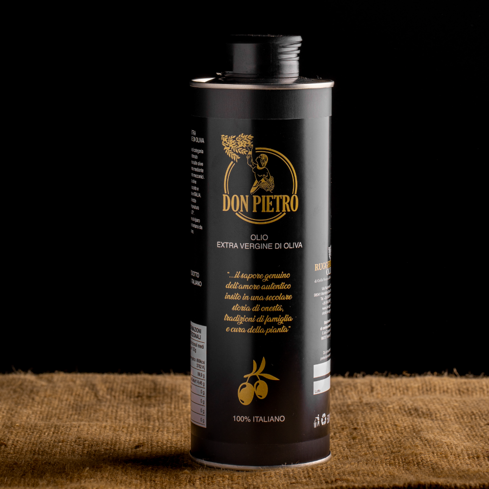 Olio Extravergine di Oliva 100% Italiano "Don Pietro" - Lattina da 0.50 Litri