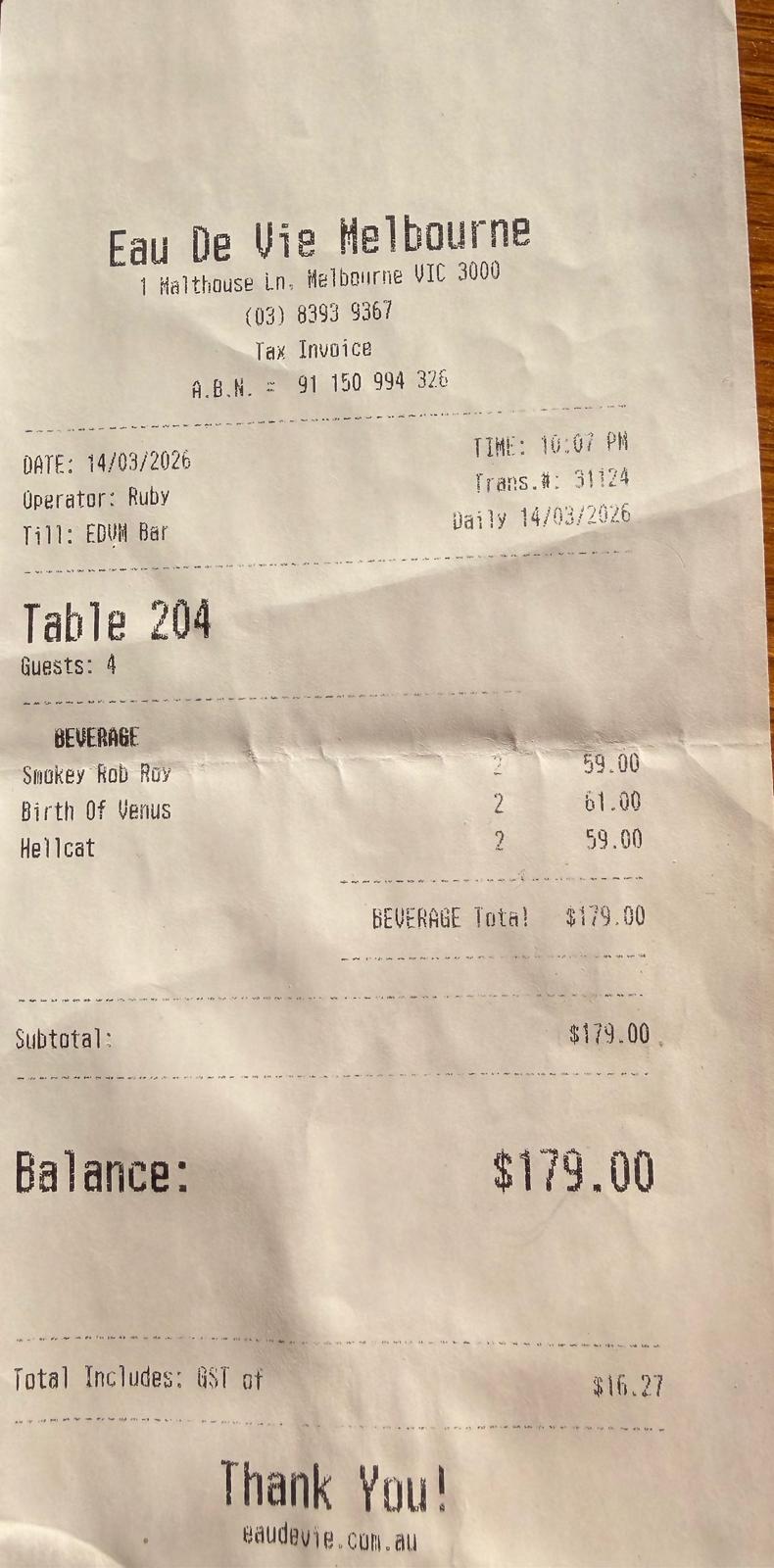 Eau De Vie Melbourne Review: A Hidden Cocktail Bar in Melbourne City 5