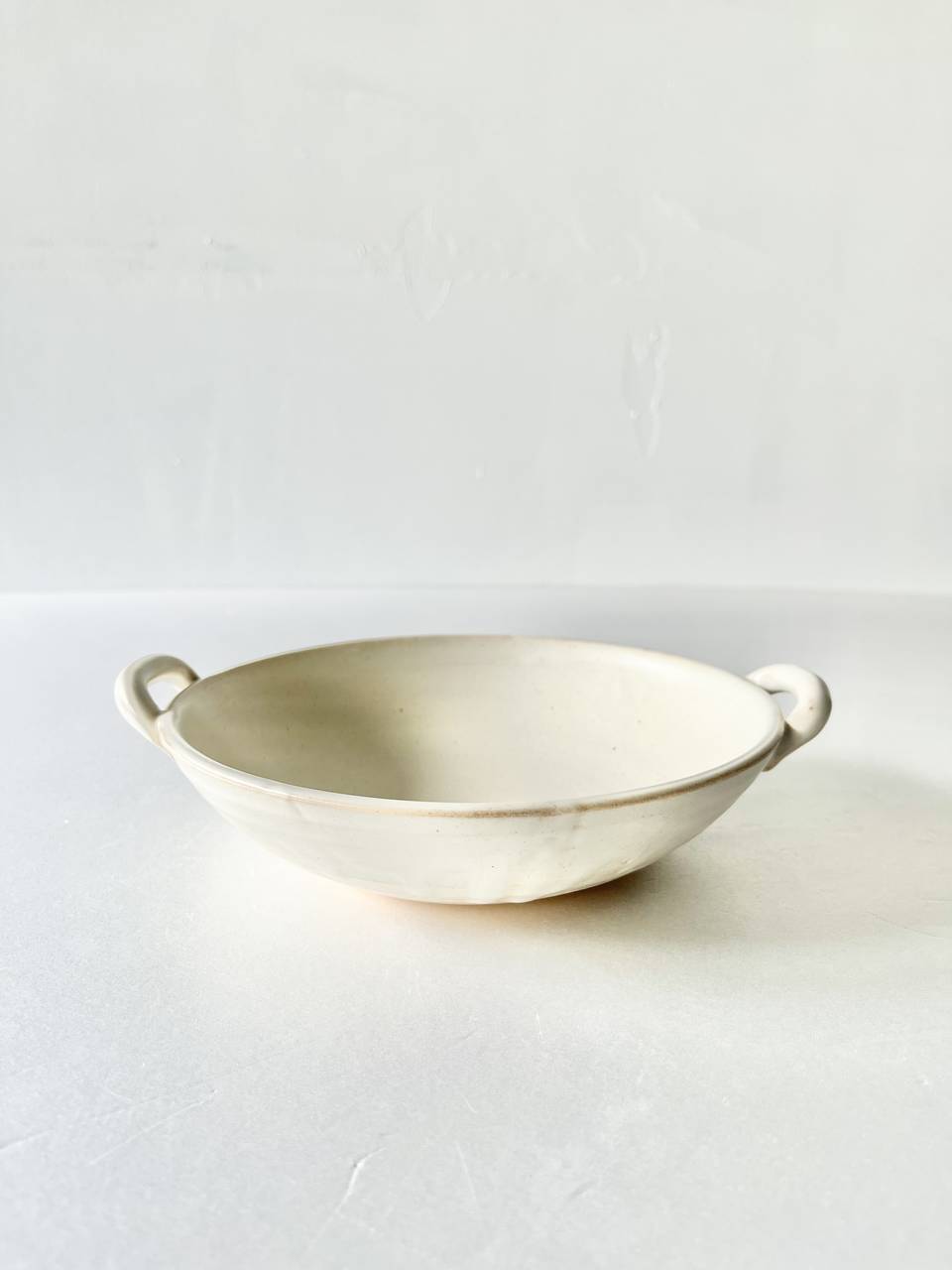【美品】土本製陶所　耐熱パエリア アイボリー　萬古焼