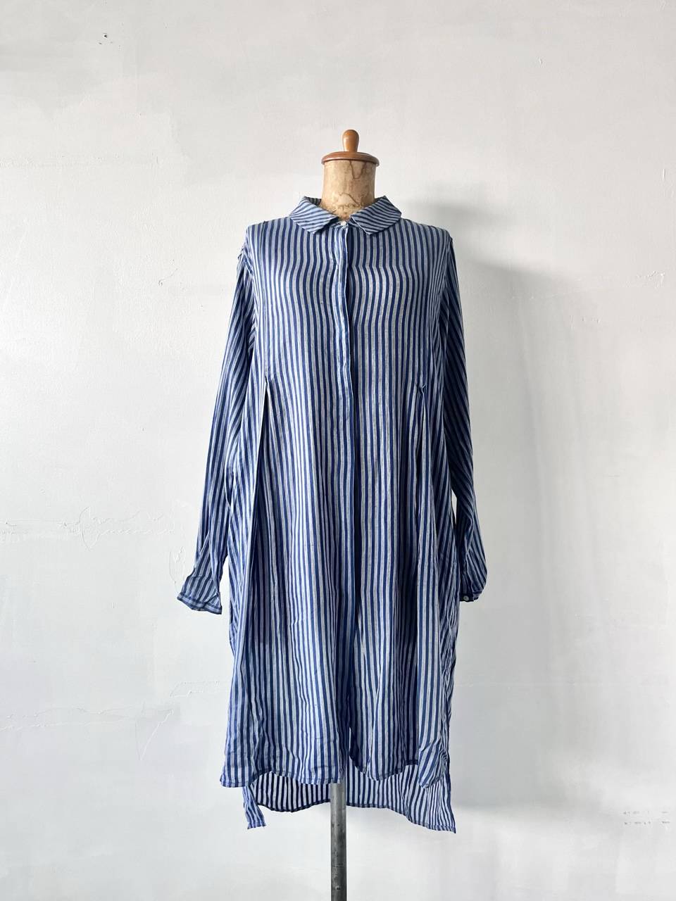 【美品】Veritecoeur　コットンストライプシャツワンピース　サイズF