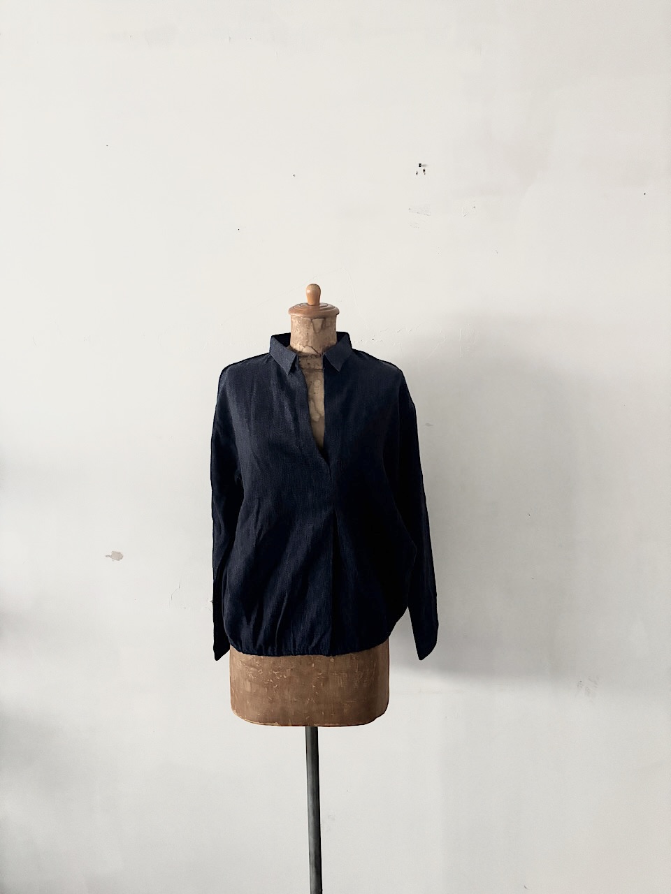 【美品】Le pivot　ウールシャツ　ネイビー