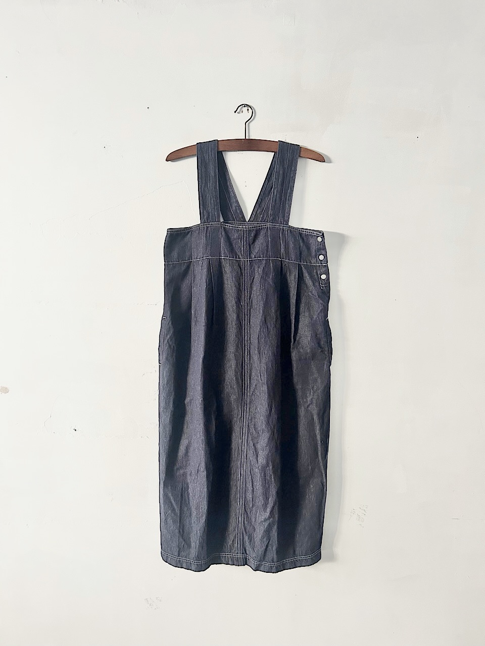 【美品】yuni    コットンリネンデニムジャンパースカート　インディゴ