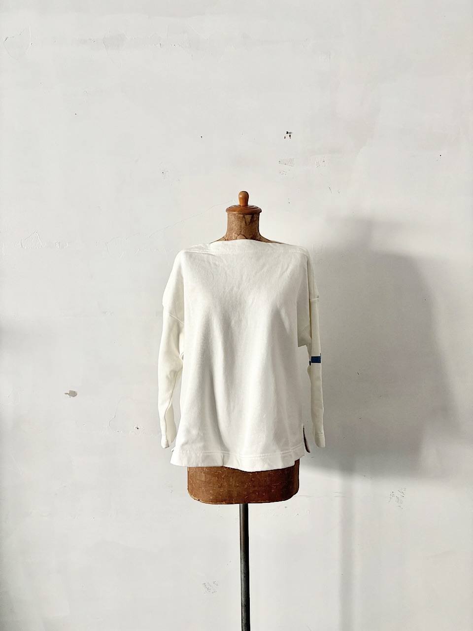 【美品】45R 裏毛の四角ボートネックトレーナー