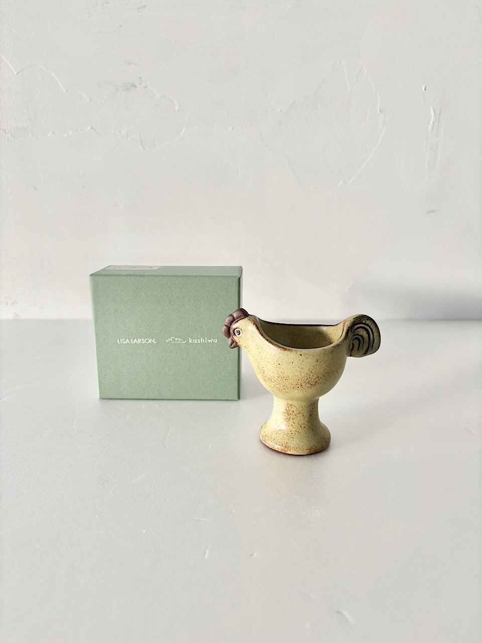 【美品】Lisa Larson・かしわ窯　にわとりのエッグカップ（小）　