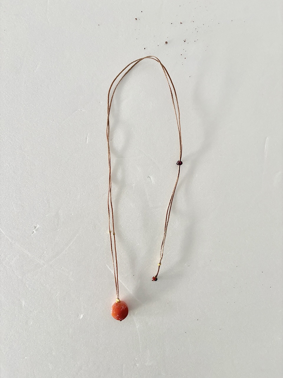 【美品】オカベマサノリ　古代ビーズアクセサリー　カーネリアン　オレンジ　真木千秋　
